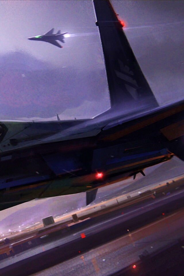 Истребитель на взлете обои