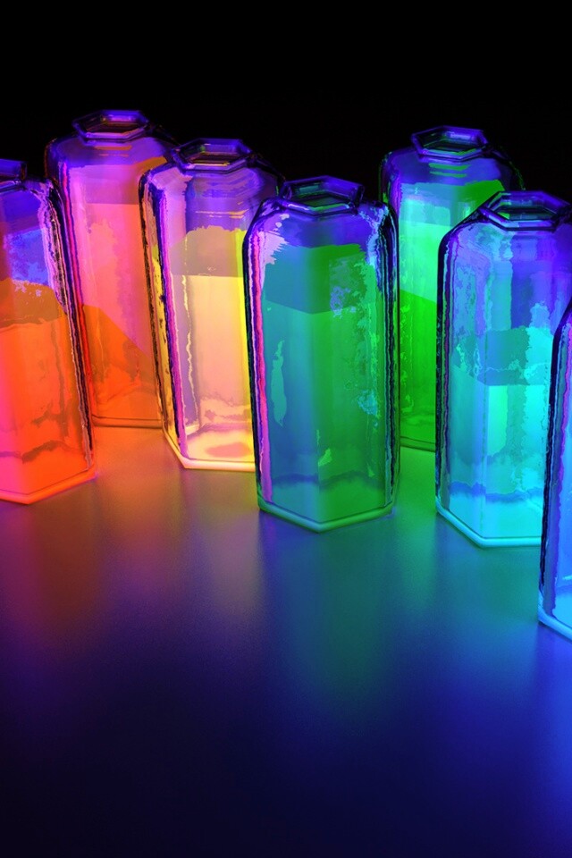 Баночки с цветными жидкостями обои