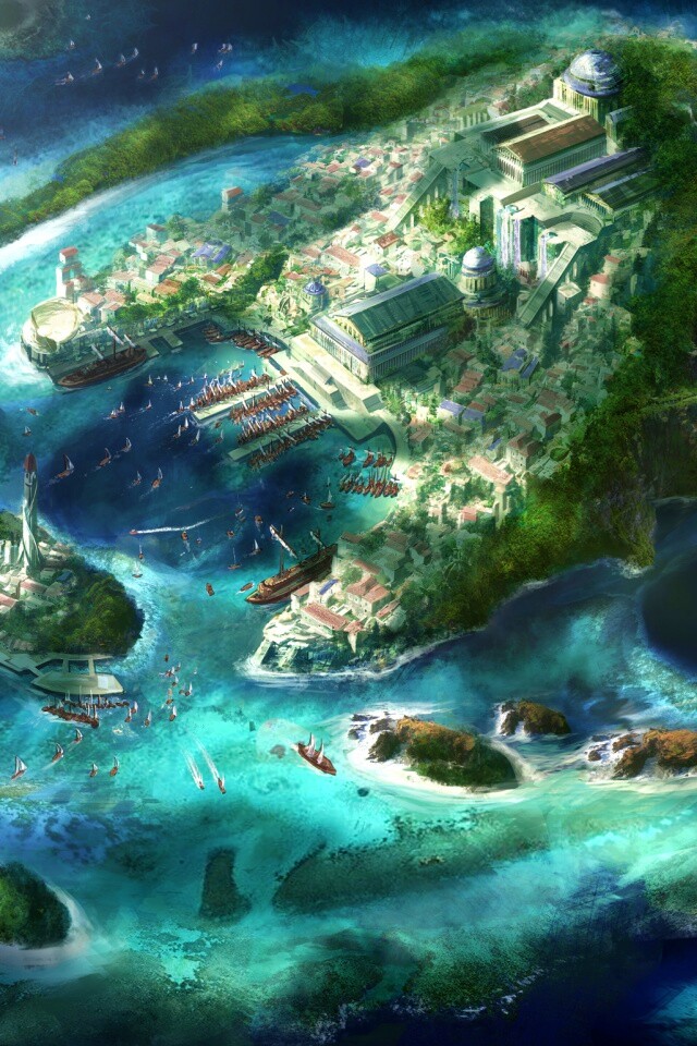 Город на острове обои