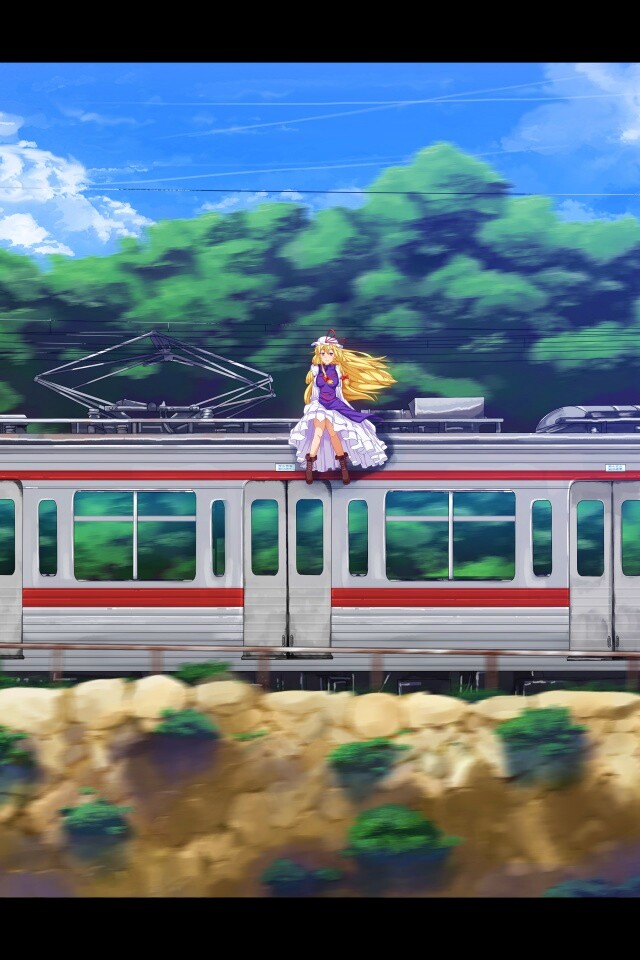 Девушка на крыше поезда обои