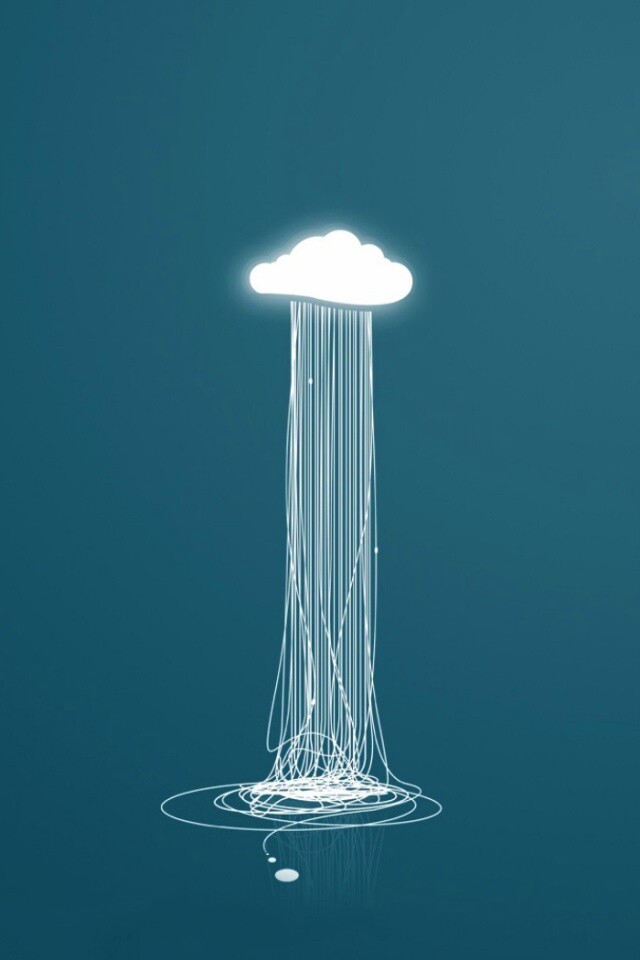 Тучка изливается нитями обои