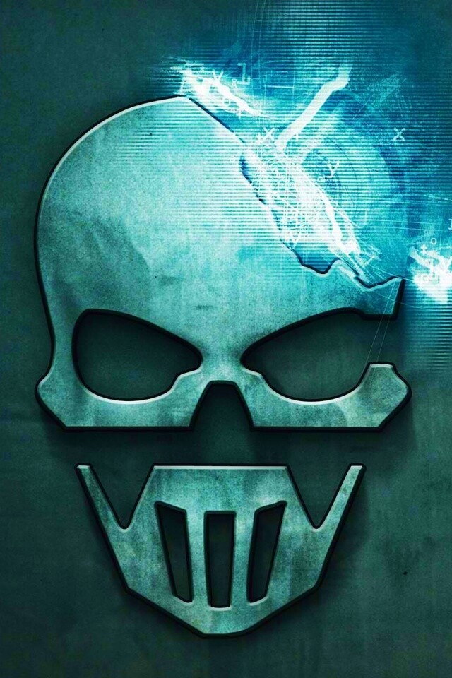 Контур стального черепа обои