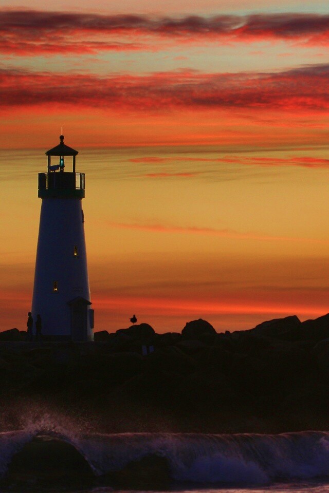 Вечерний маяк обои