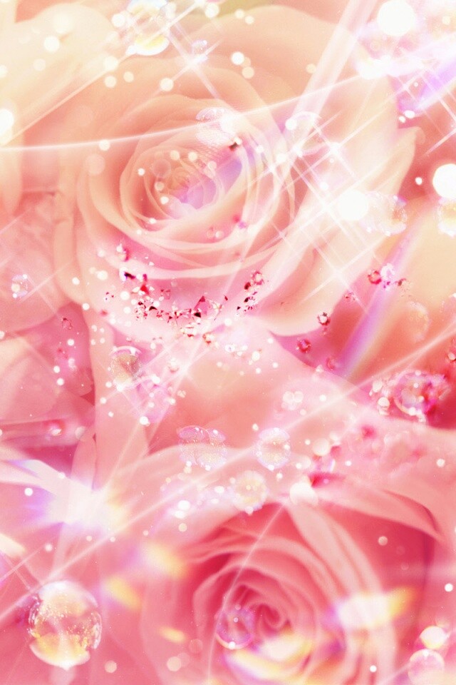 Розово-розовая абстракция с цветами обои