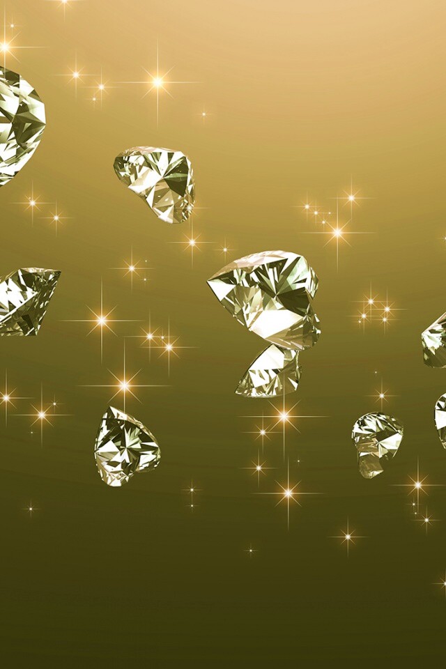 Бриллиантовые сердца обои