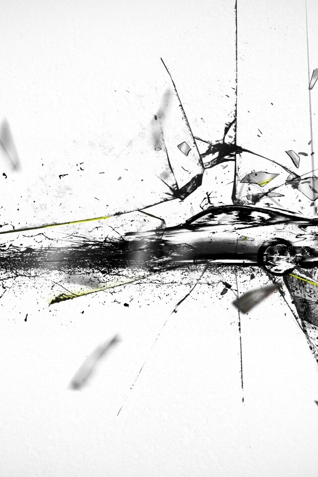 Летящие осколки обои