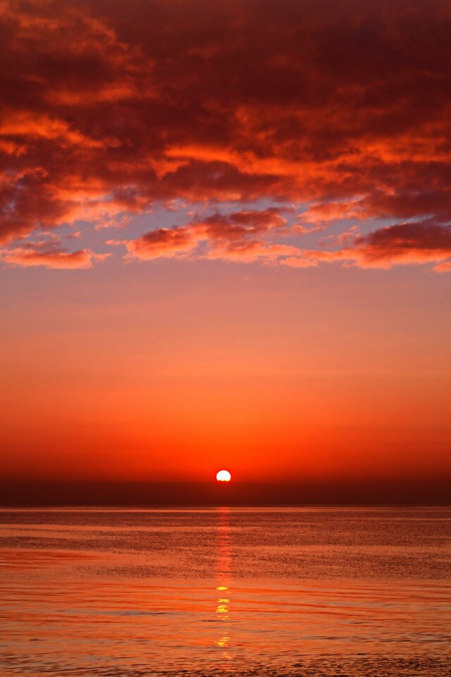 Багровый закат обои