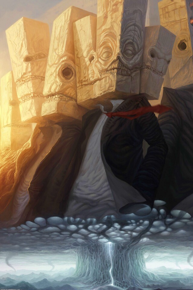 Каменные головы обои