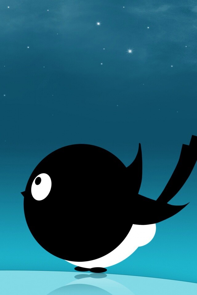 Нарисованная птичка обои