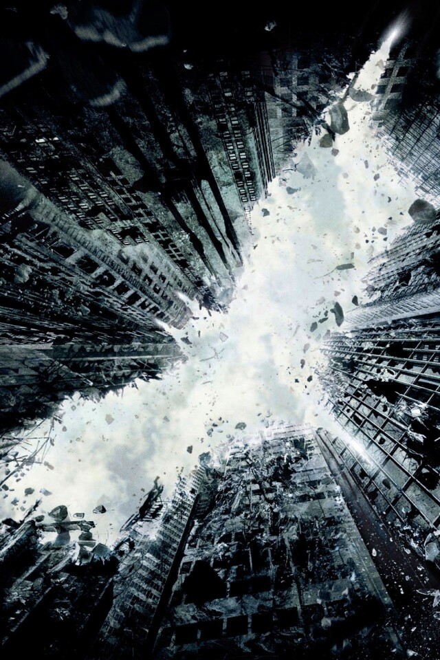 Темный рыцарь среди рушащегося мира обои