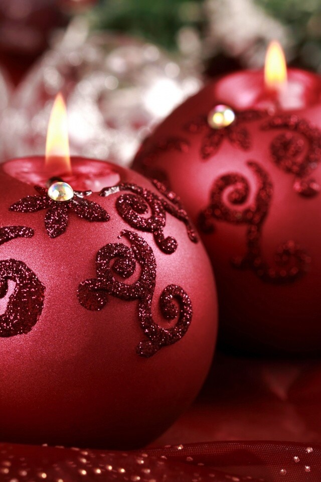 Новогодние свечки обои