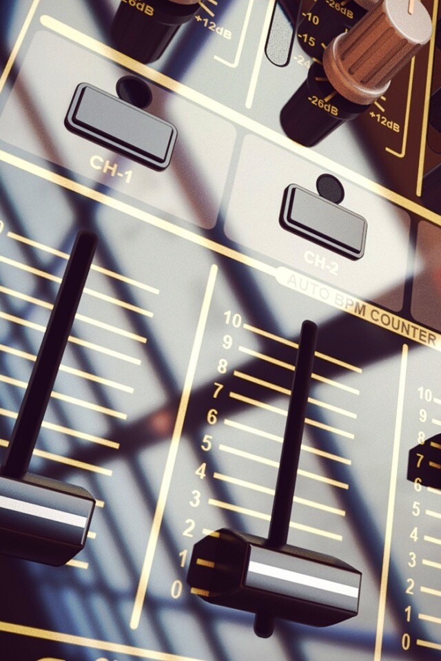 Пульт диджея и отражение на нем обои