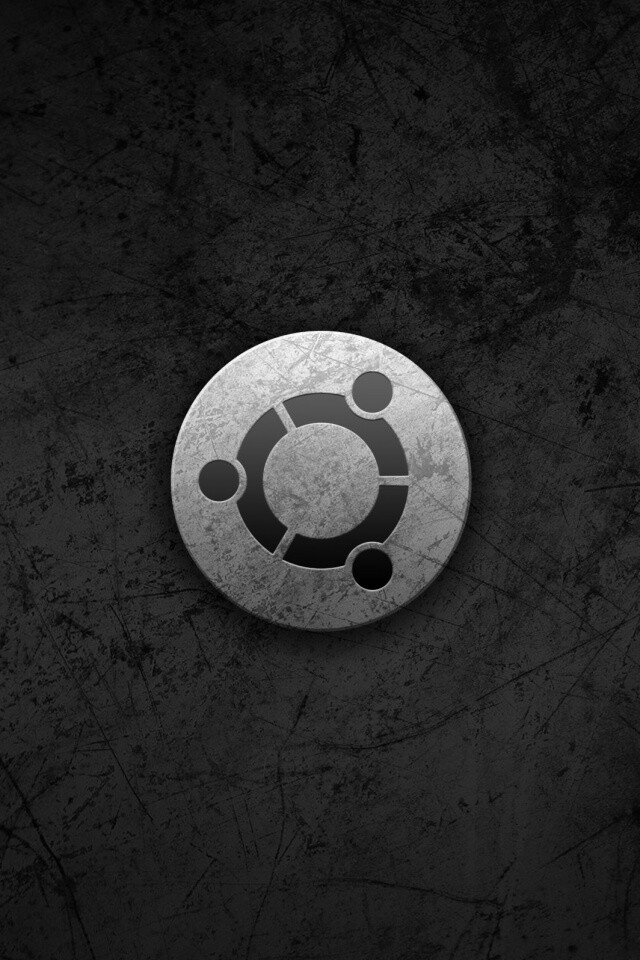 Логотип убунту из металла обои