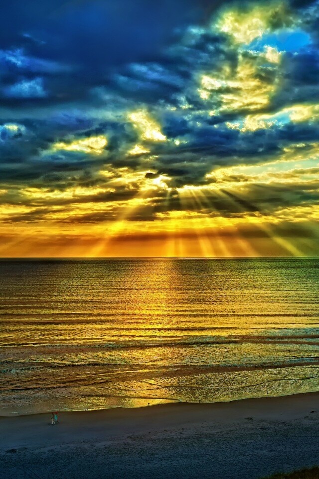 Красивый закатный берег обои