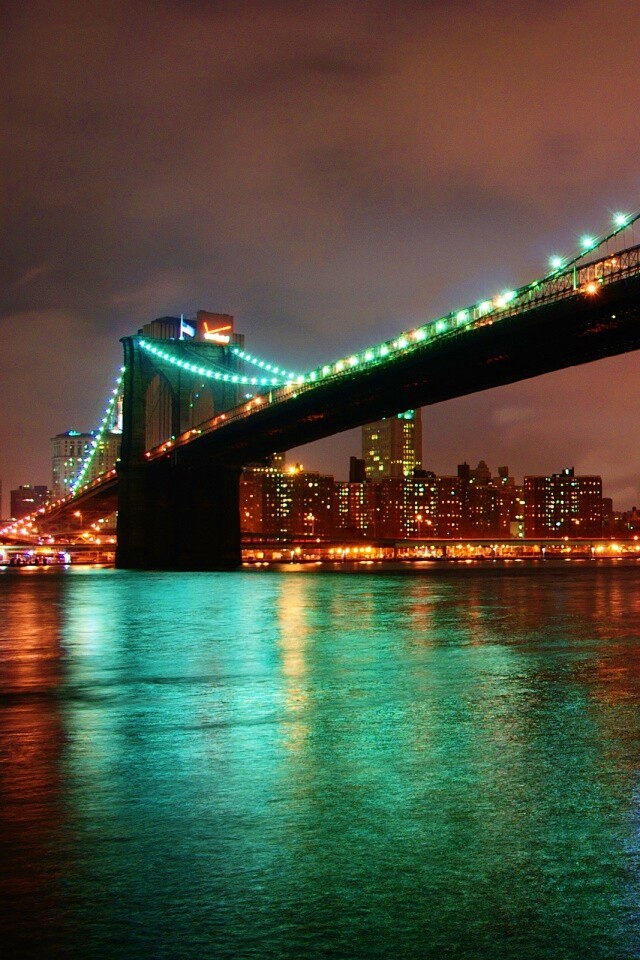 Мост в огнях обои