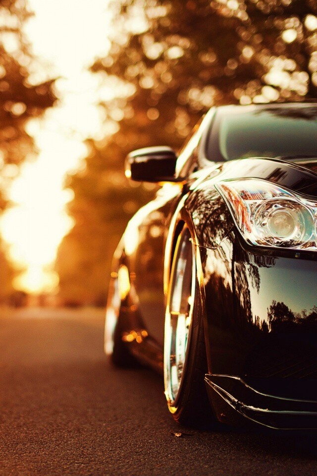 Автомобиль на закате обои