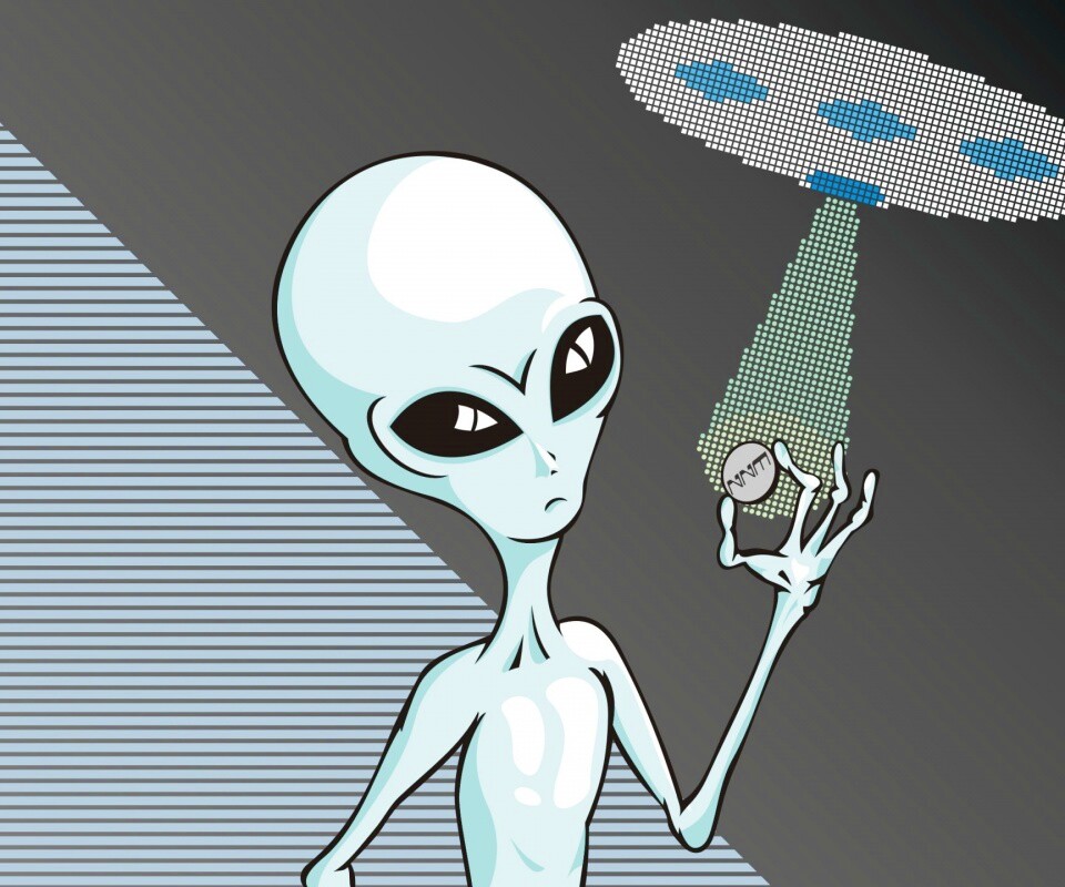 Пришелец с монеткой обои