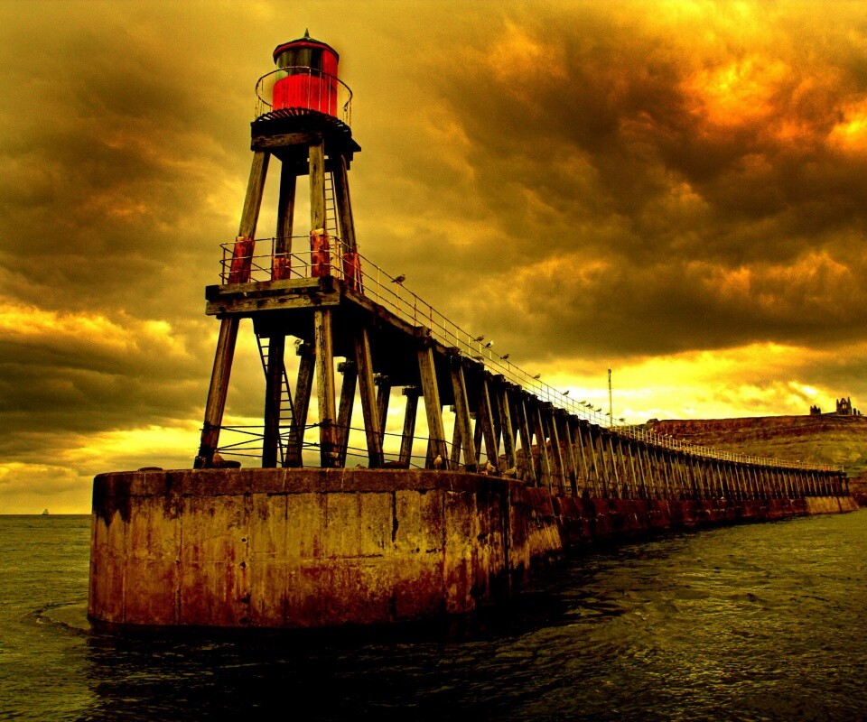 Деревянный маяк обои