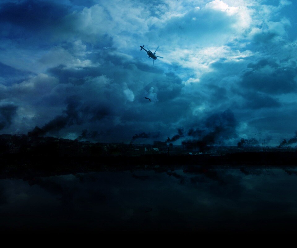 Дымящий город обои