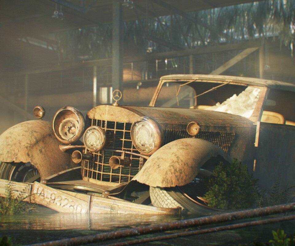 Гниющий ретро мерседес обои