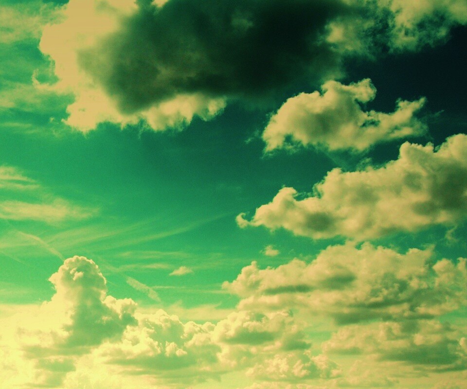 Зеленое небо обои
