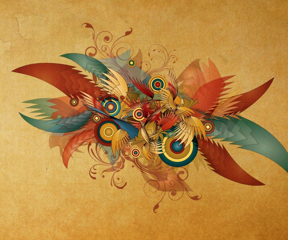 Перья и круги обои