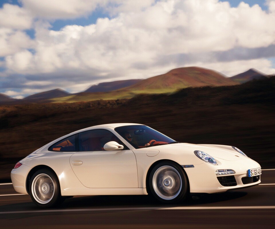 Белый порш обои