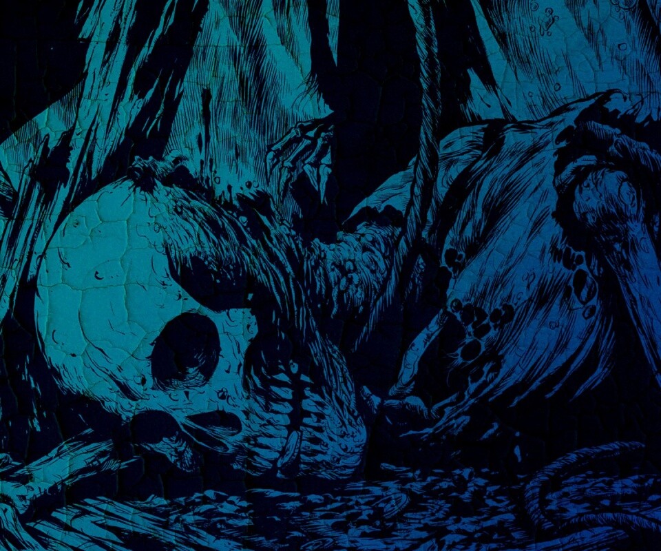 Тлеющий скелет обои