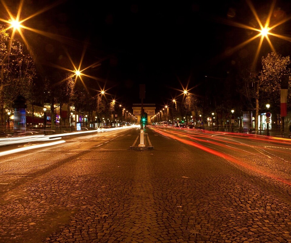 Ночной париж обои