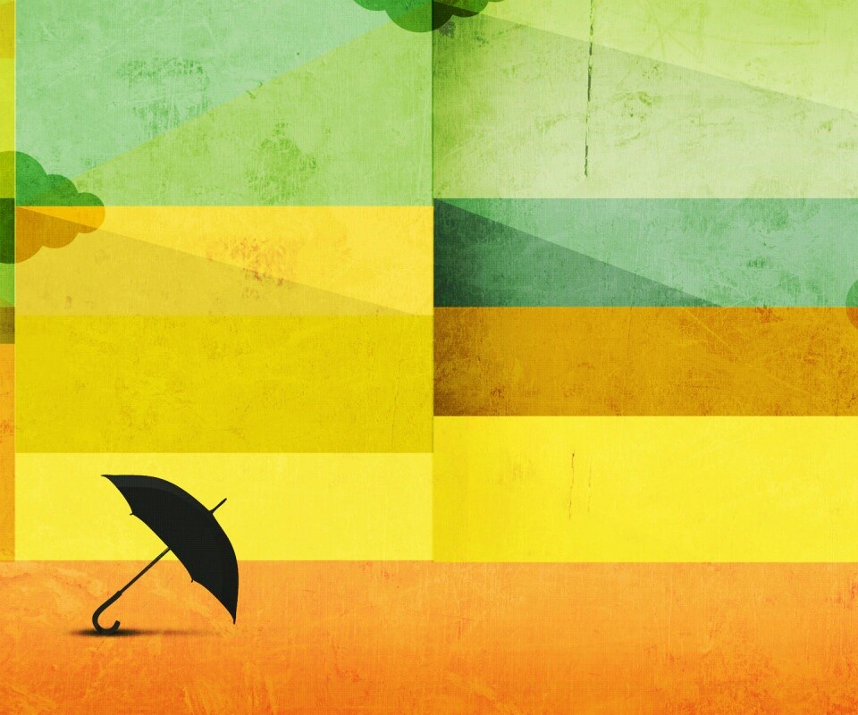 Силуэт зонтика обои