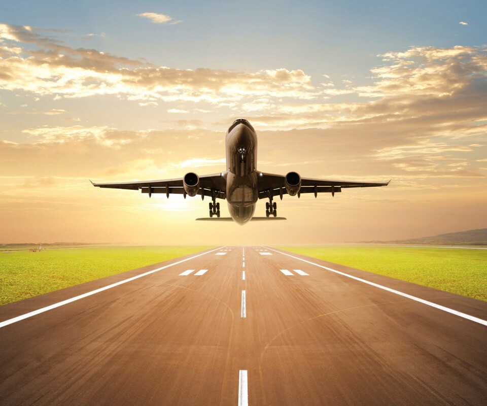 Взлетающий самолет обои