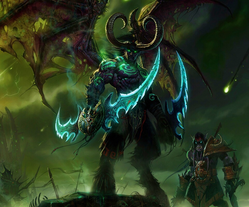 Иллидан с клинками обои