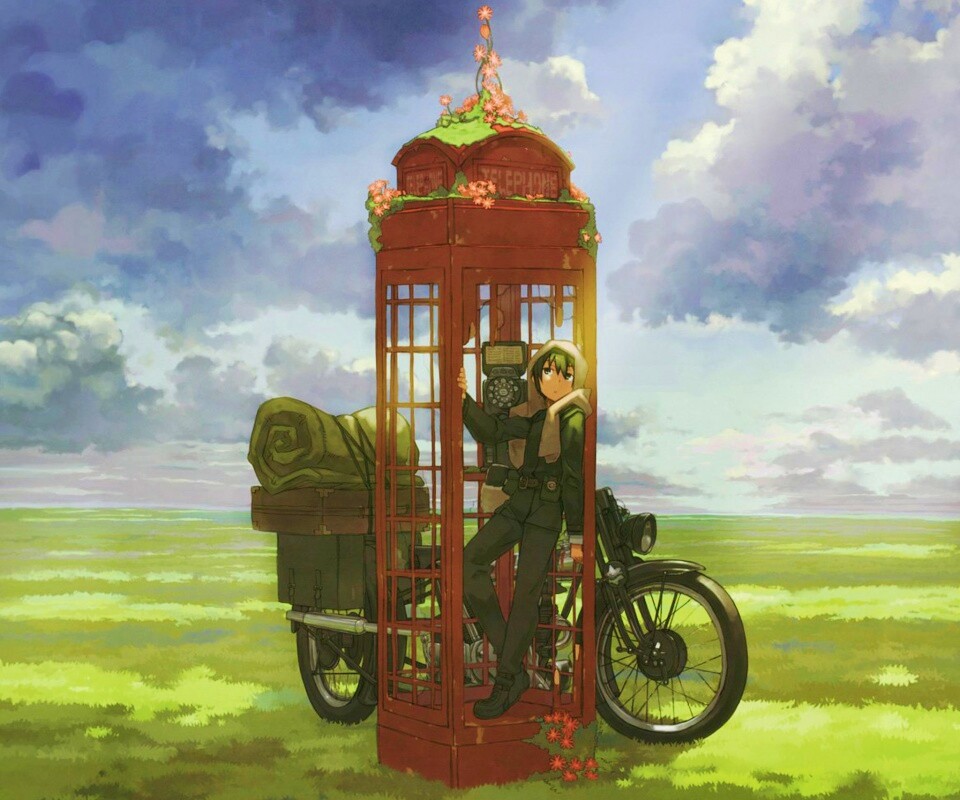 Парень в телефонной будке обои