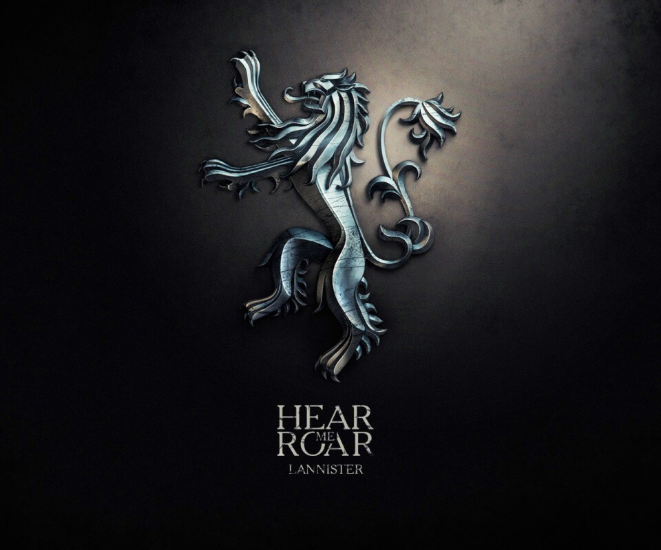 Металлический герб дома Ланнистеров обои