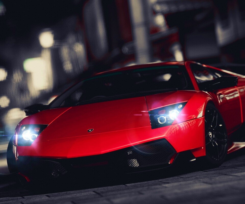 Красная ламборджини мурселаго обои