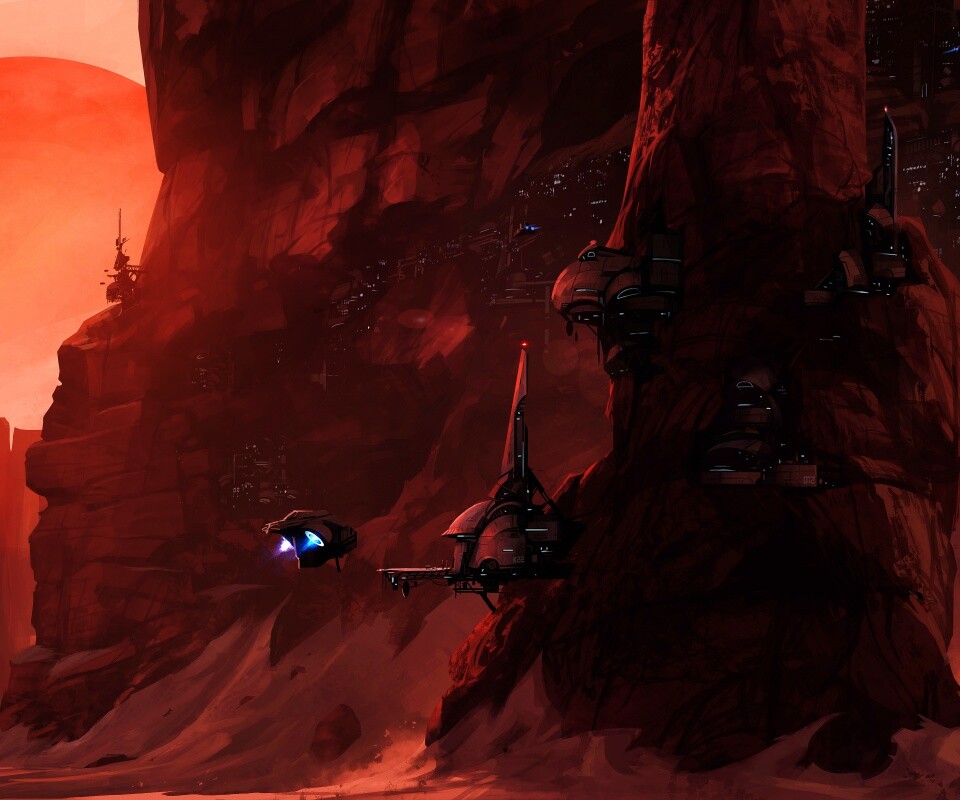 Красные горы обои