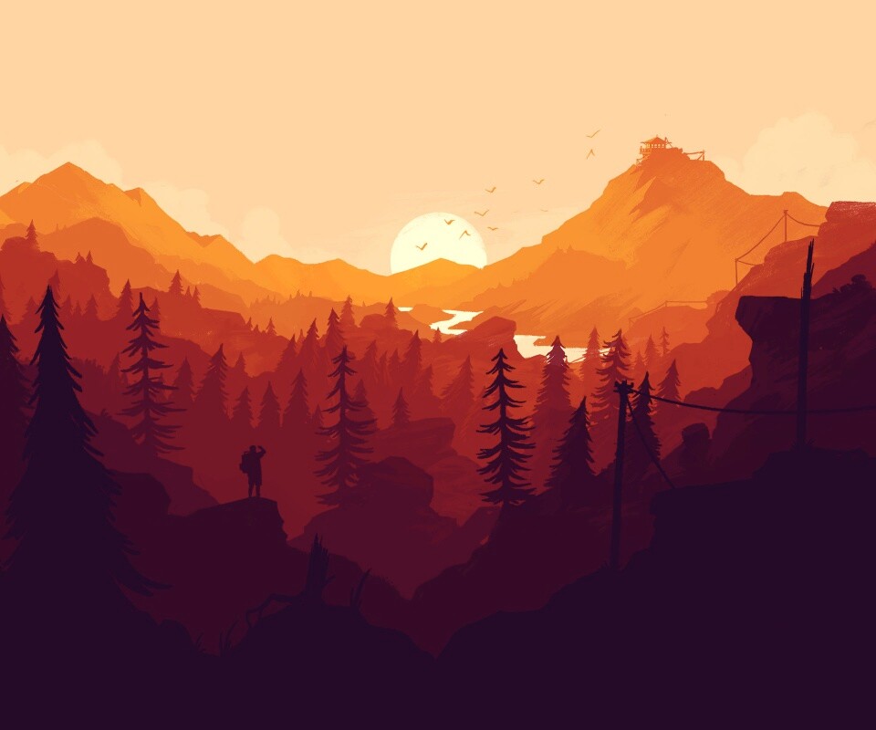 Красный Firewatch обои