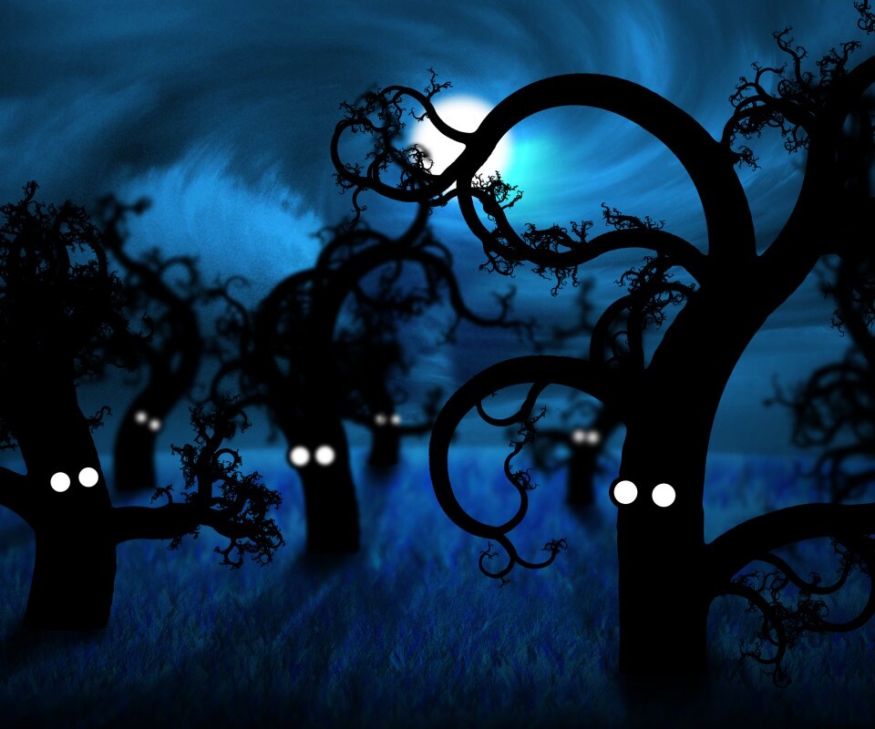 Страшно ночью в лесу обои