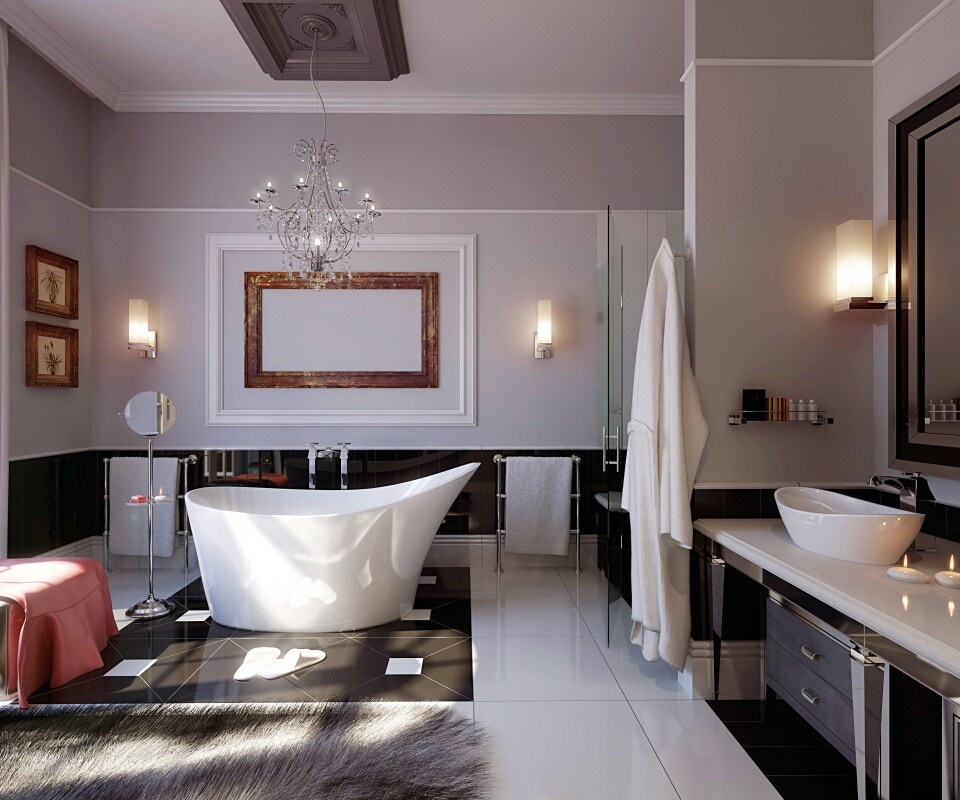 Современная ванна обои