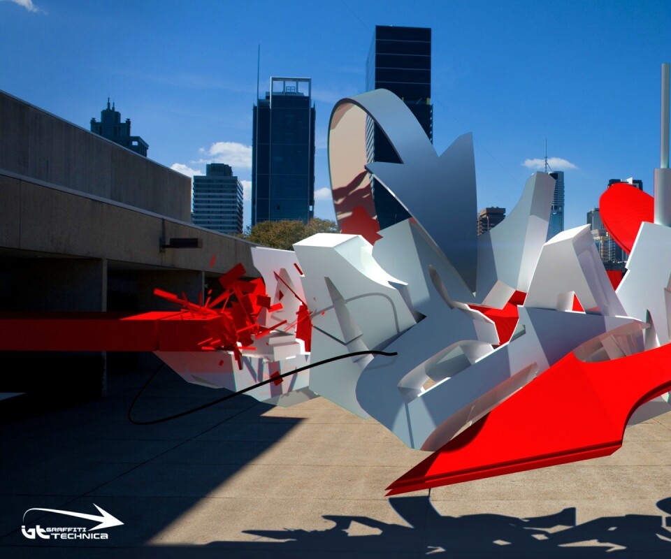 Трехмерное граффити обои