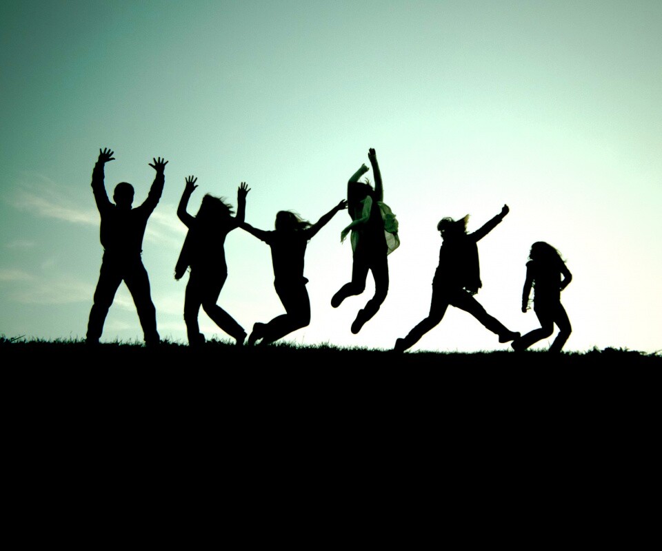 Силуэты людей обои