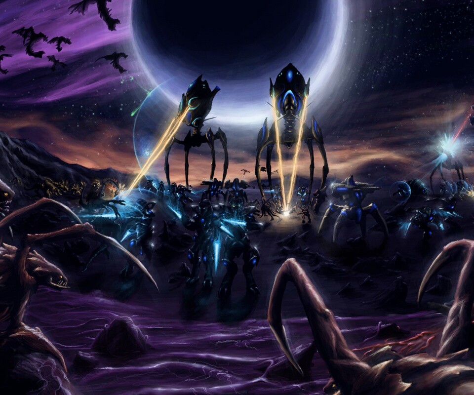 Протосы против зергов обои