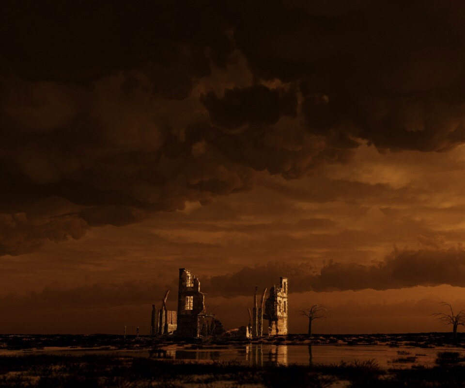 Руины здания обои