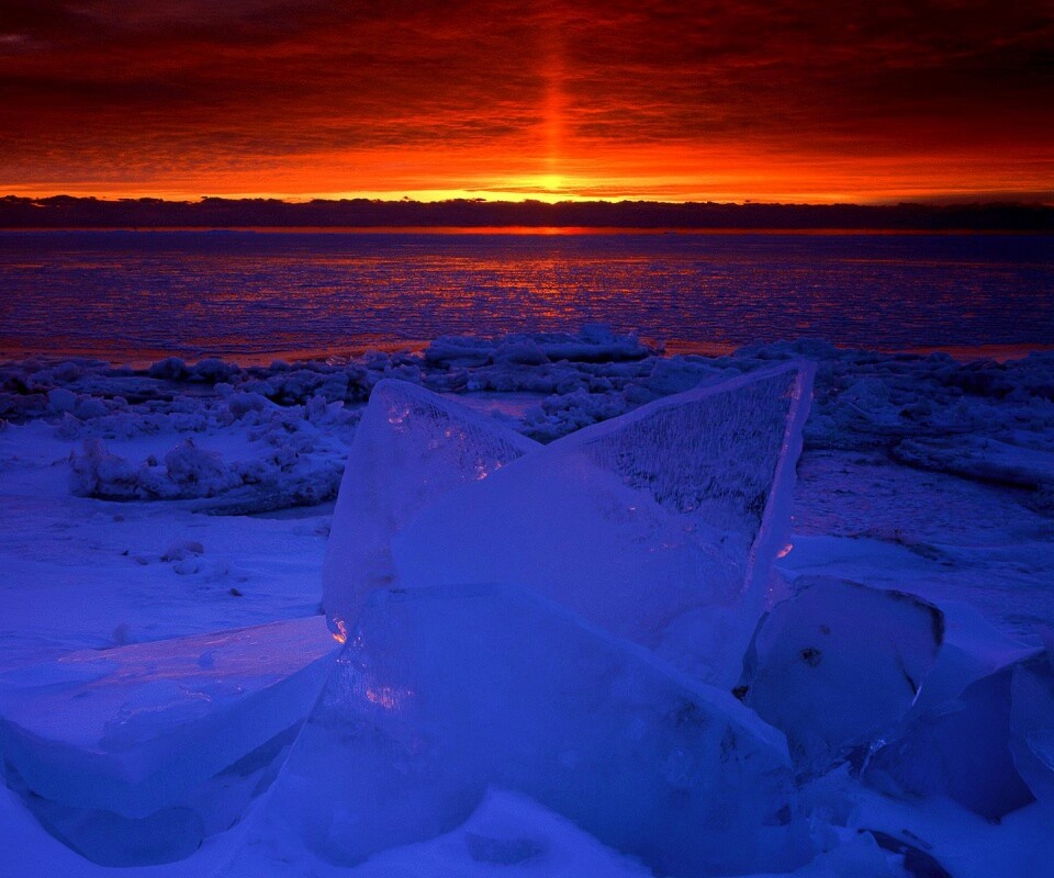 Река на закате обои