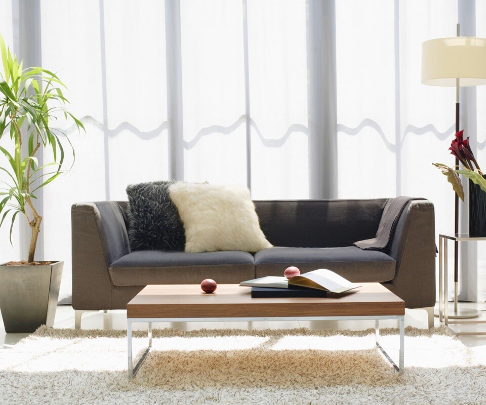 Гостиная с интересным дизайном обои