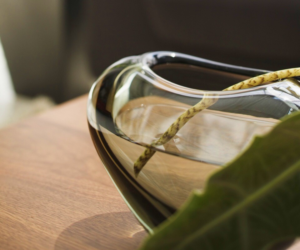 Ваза с листом обои