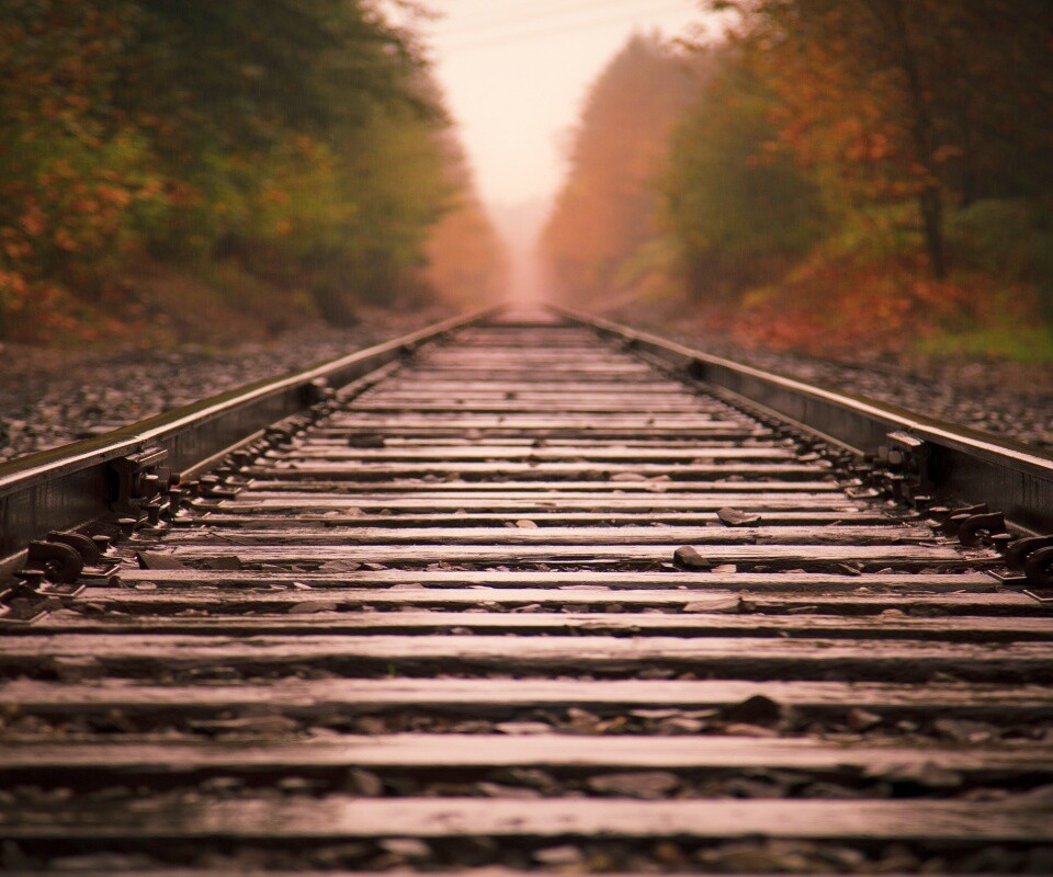 Железная дорога после дождя обои