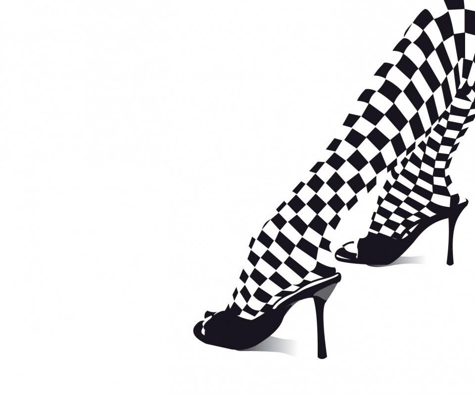 Ножки в шахматных колготах обои