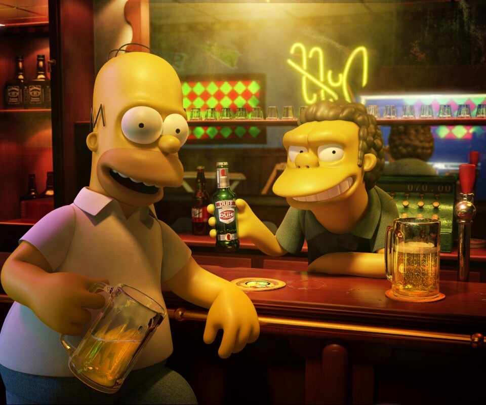 Симпсоны в баре обои