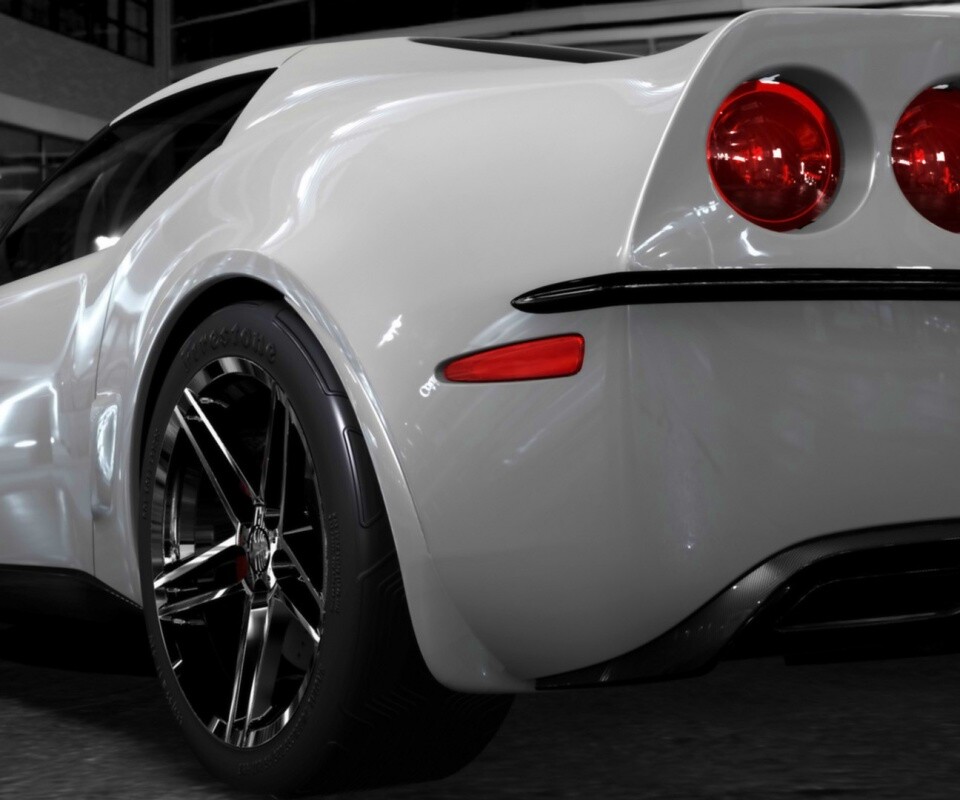 Белый Корвет обои
